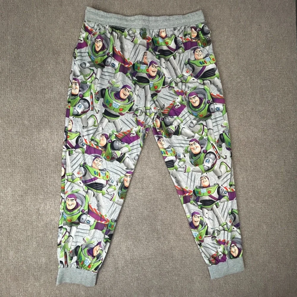 Disney Pixar Toy Story Buzz Lightyear Sleep Pants Unisex XL Gray Graphic Print